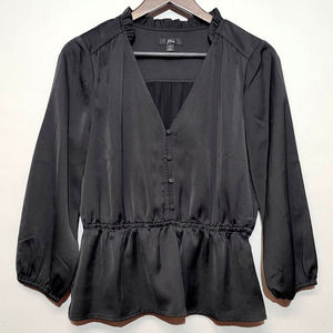 J. Crew V-neck button-detail peplum top